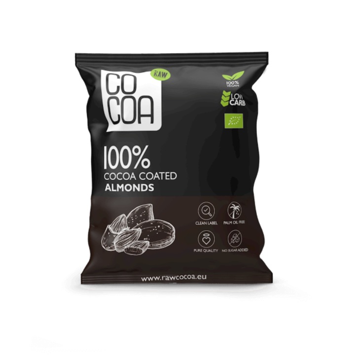 Cocoa Migdale in Cacao BIO 70 g, fara zahar adaugat, 65% masa de cacao, 35% migdale