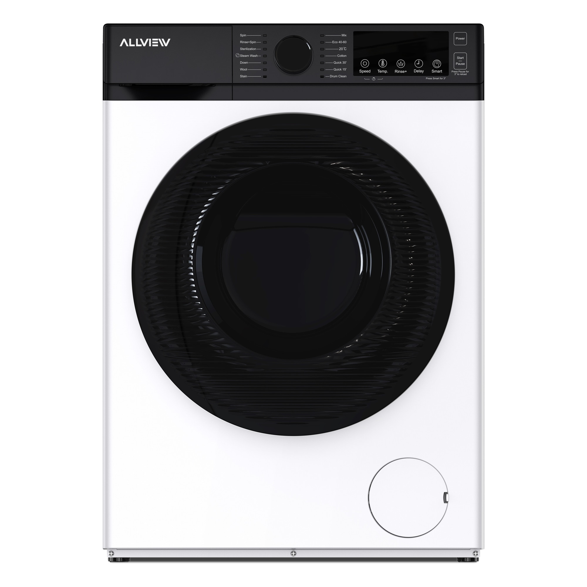 Masina de spalat rufe Allview Sensy W800, 8 KG, motor Inverter, 1200 RPM, design SLIM, Smart One Touch AI, Display LED
