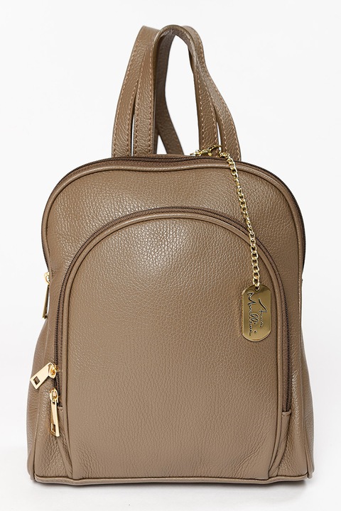 Anna Morellini, Rucsac din piele cu buzunar frontal Breta, Maro deschis