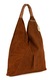 Anna Morellini, Geanta hobo din piele intoarsa cu etui interior, Maro scortisoara, Caramel