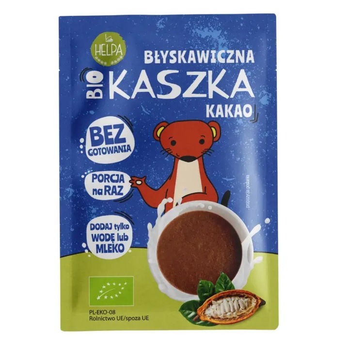 Terci instant Helpa cu cacao, fara adaos de zahar, organic, 35 g