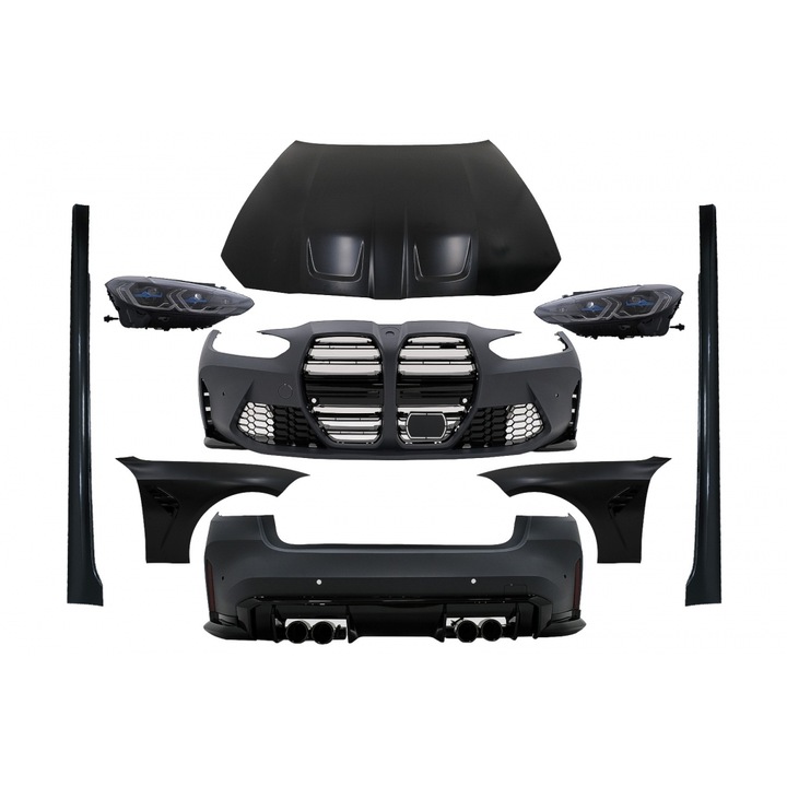 Външен пакет Wide KITT за BMW Серия 3 G20 2018-2022, лъскаво черно, 213x57x96см