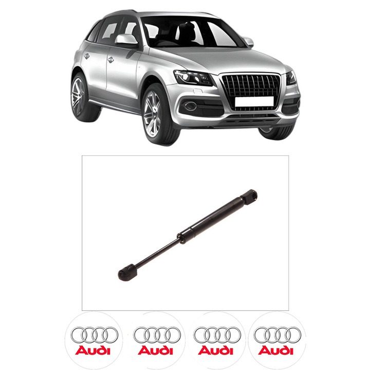 Amortizor capota pentru AUDI Q5 (8RB) din 2008-2017, KROSNO, 4 stickere auto AUDI