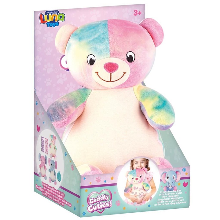 Plusz Doodle Bear világítással 17x18x26,5cm, Luna