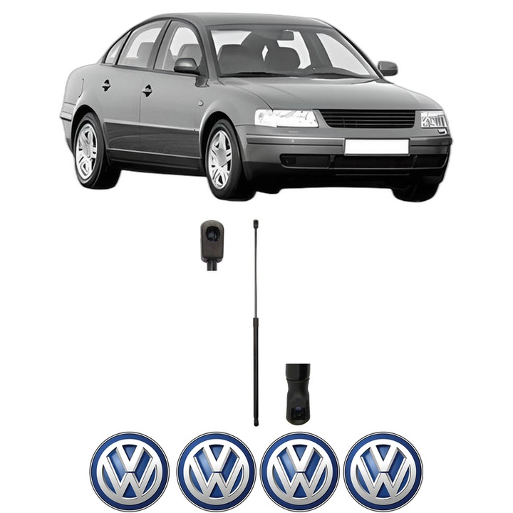 Amortizor capota pentru Volkswagen PASSAT B5 (3B2) din 1996-2000, MAGNUM TECHNOLOGY, 4 stickere auto Volkswagen