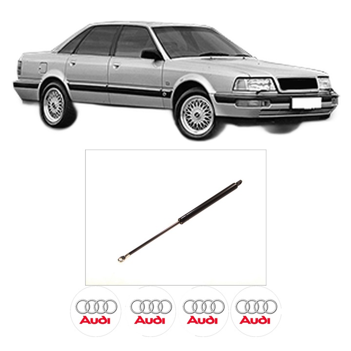 Amortizor capota pentru AUDI V8 (441, 442, 4C2, 4C8) din 1988-1994, KROSNO, 4 stickere auto AUDI