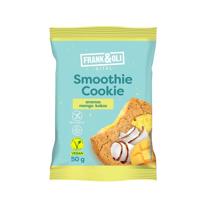 Biscuit Smoothie Frank&Oli, Ananas, Mango & Cocos, 50g