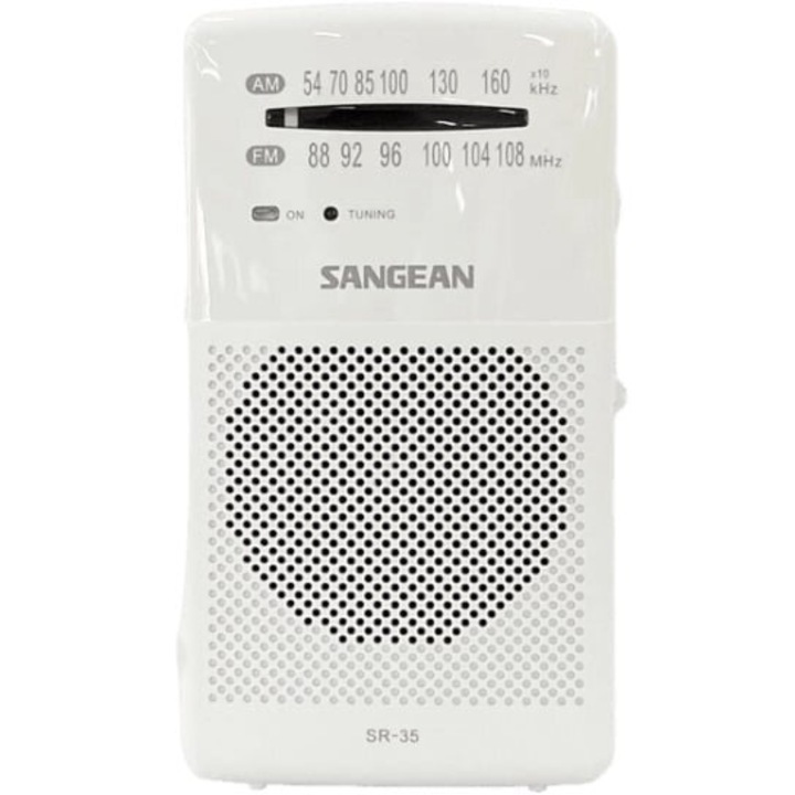 Radio portabil Sangean SR-35W AM/FM, alimentat cu baterii
