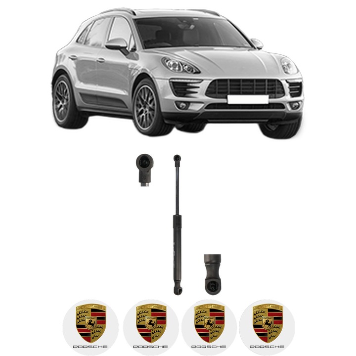 Amortizor capota pentru PORSCHE MACAN (95B) din 2014-2018, KROSNO, 4 stickere auto PORSCHE