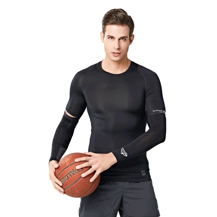 Maneci Sport Compresie, 1 Pereche, Poliester, Suport pentru Muschi, Confort Sporit, Respirabilitate, Ideal pentru Fitness si Recuperare