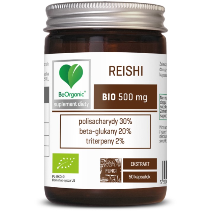 BeOrganic Reishi BIO extract 500 mg, 50 capsule