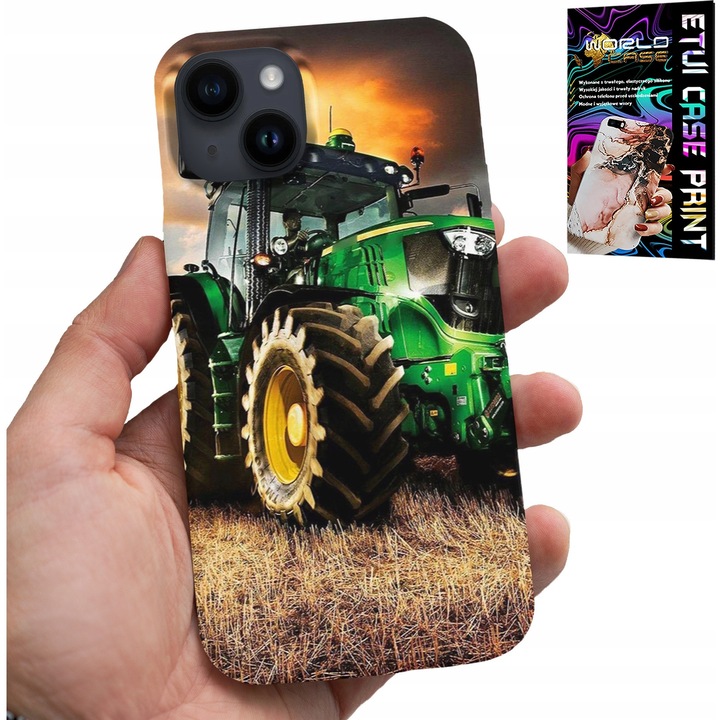 Husă pentru telefon, World Case, tractor, silicon, iPhone 15