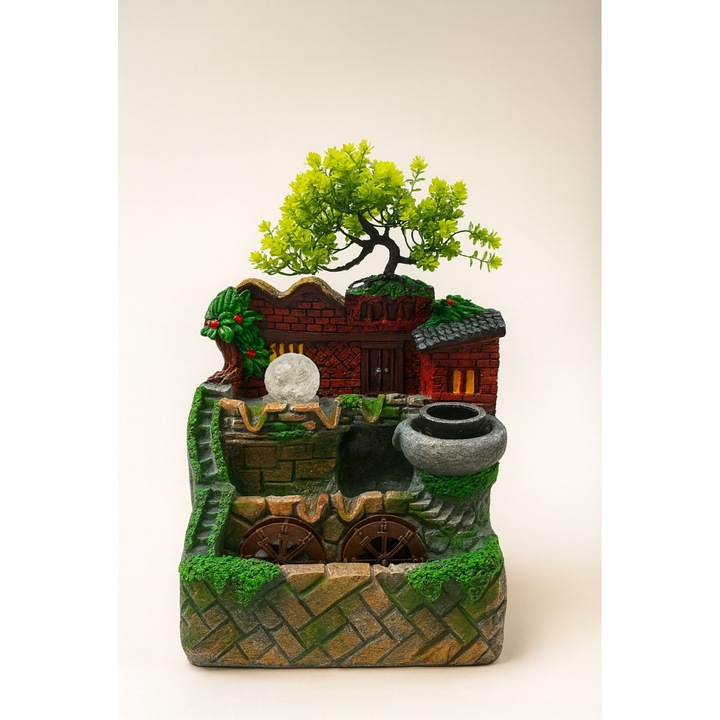 Декоративен фонтан Magic Time Vespera, 42x27см, полирезин, с рециркулационна помпа и стъклена топка