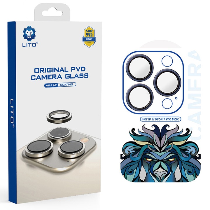 Folie telefon Lito Sticla securizata Bleumarin pentru iPhone 17 Pro/iPhone 17 Pro Max, Transparenta