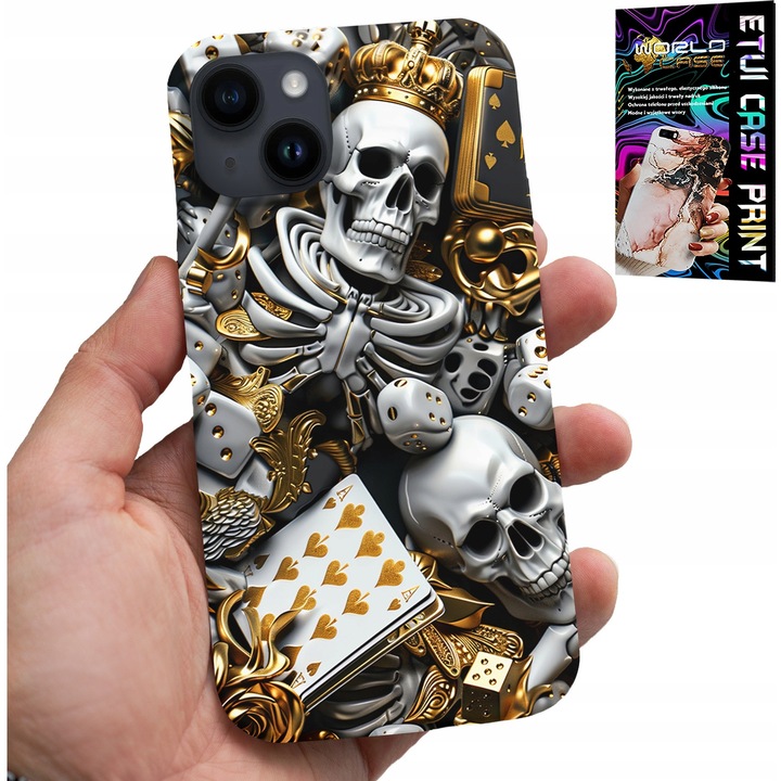 Husă pentru telefon, World Case, design King of Poker Dice, silicon, iPhone 13