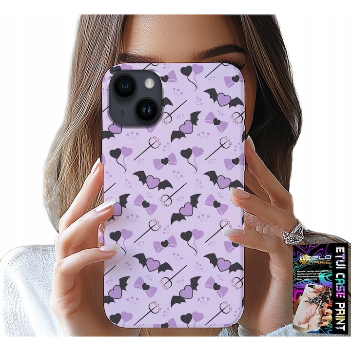 iPhone 14 tok, World Case, Villás Szívek modell, gumi védelem, többszínű