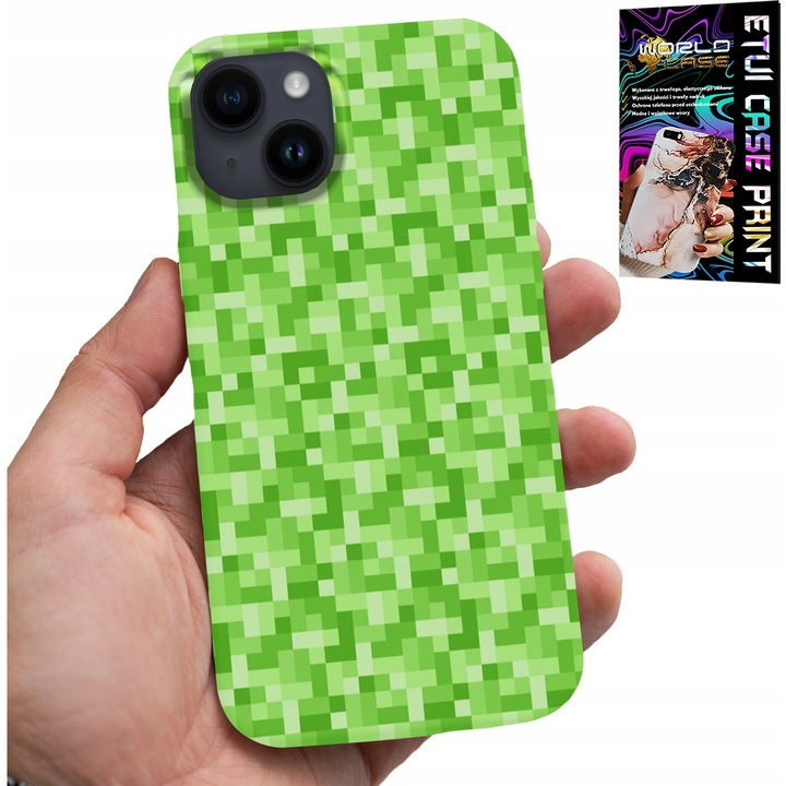 Carcasa pentru iPhone 15, World Case, design Pixel Game, silicon, multicolor