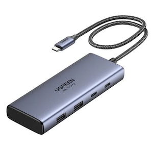 Conector Hub de la USB-C la 3xUSB-C, 2x USB, 2x HDMI, 4K@60Hz, 10Gpbs, PD100W, L71, Metal Gray