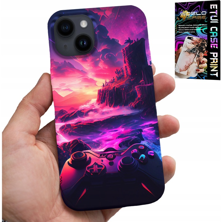 iPhone 15 tok, World Case, szilikon, színes nyomtatás, személyre szabott szett