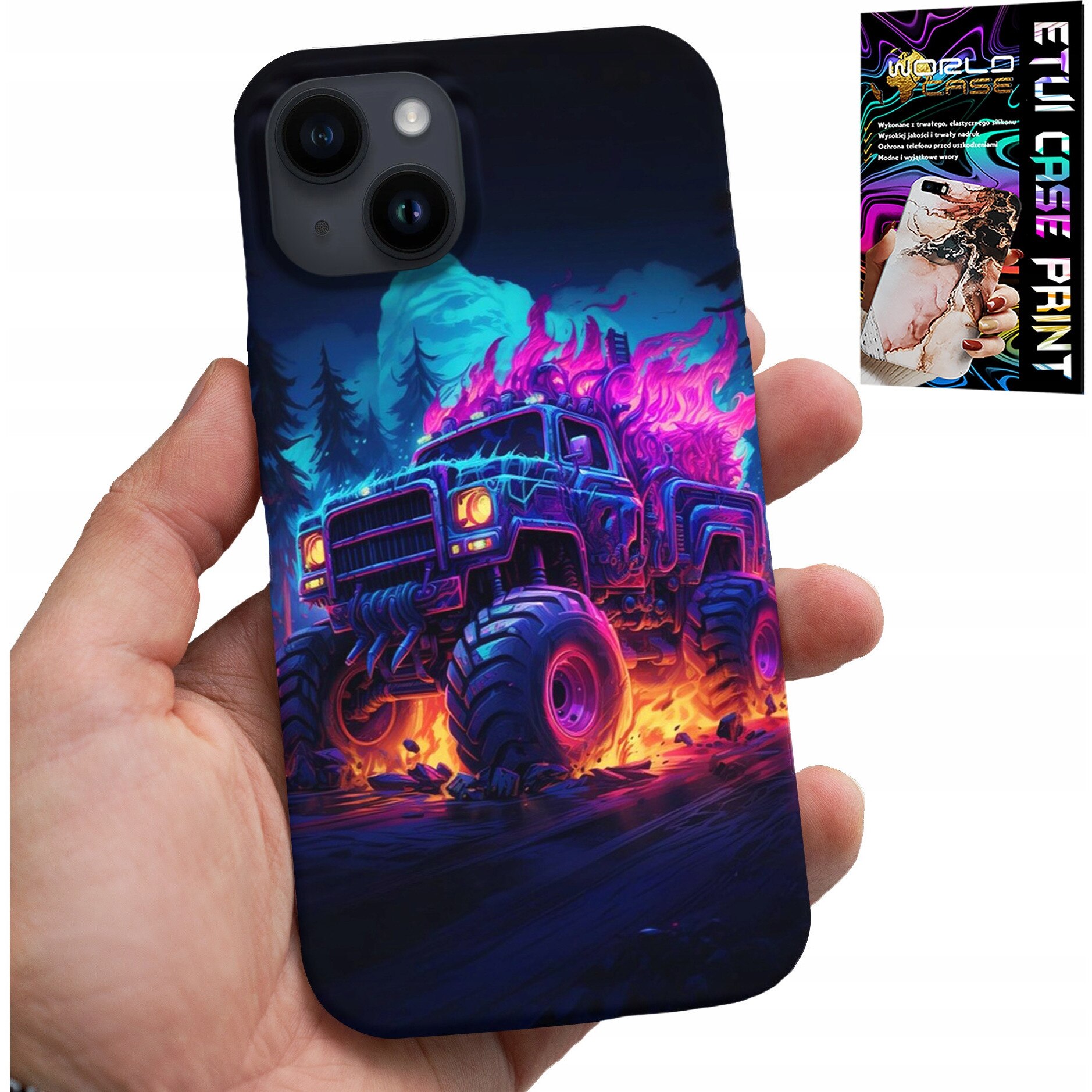 Caz pentru iPhone 15, World Case, design Monstertruck, silicon