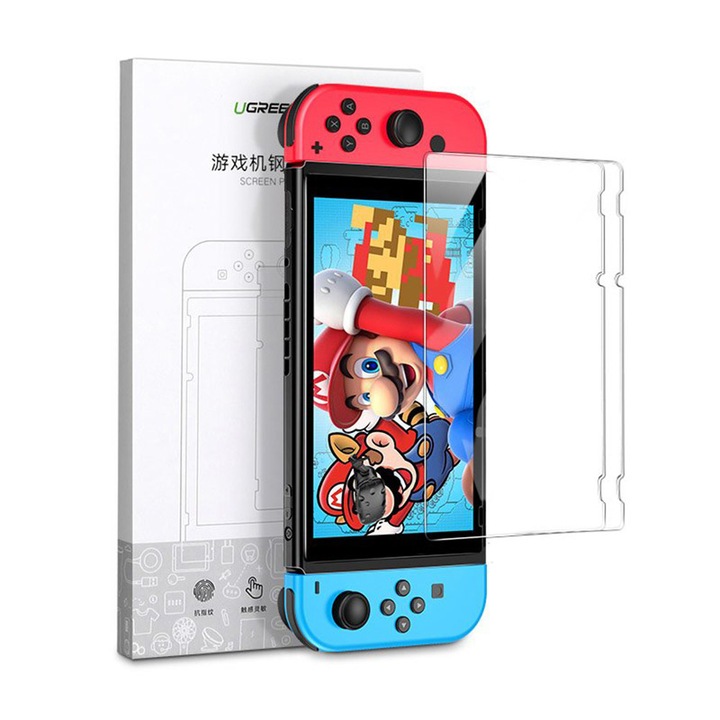 Glass shield Display pentru Nintendo Switch set 2, B26, Protective glass, Transparent