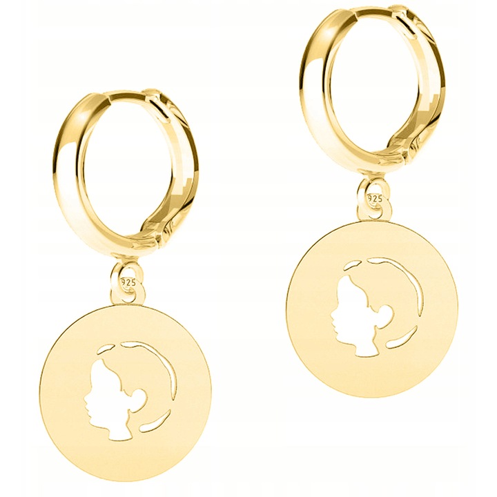 Ezüst Talizmán, Larezo, 100% 925-ös aranyozott ezüst, Tökéletes Ajándék Ötlet, Díszdobozzal, Leverback Zárrendszer, 0.3 g, 1.6 cm, Arany