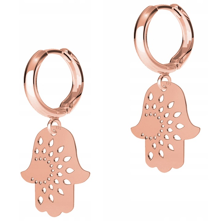 Ezüst talizmán, Larezo, 925-ös rózsaaranyozott ezüst, tökéletes ajándékötlet, díszdobozzal, Leverback zárrendszer, 0.3 g, 1.8 cm, rózsaszín