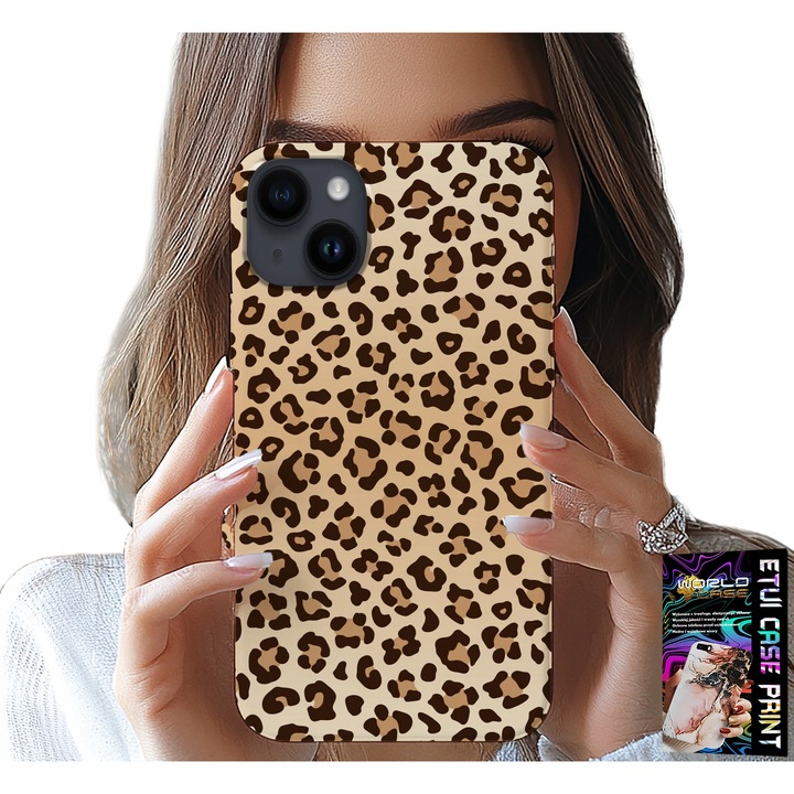 Carcasa pentru iPhone 15, World Case, leopard, silicon