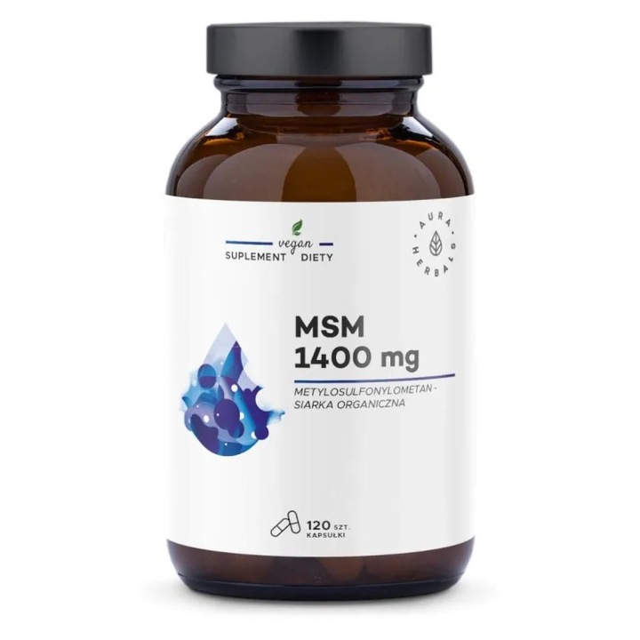 Aura Herbals MSM 1400 mg, 120 capsule, dozare precisa, protectie umiditate