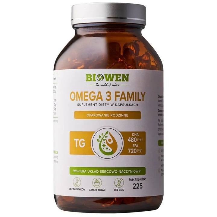 Étrend-kiegészítő Biowen Omega 3 Family TG - 225 kapszula