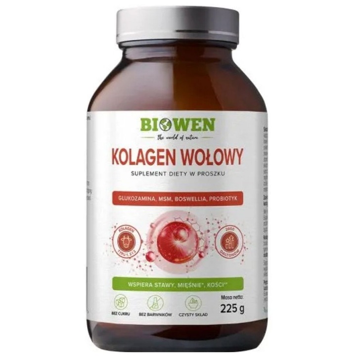 Supliment alimentar Biowen Colagen de vita de tip I, II, III - 225 g