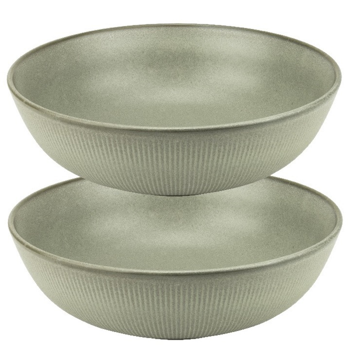 Set 2 boluri portelan salata Culinaro Moss 24xh7, 8cm, 2000ml