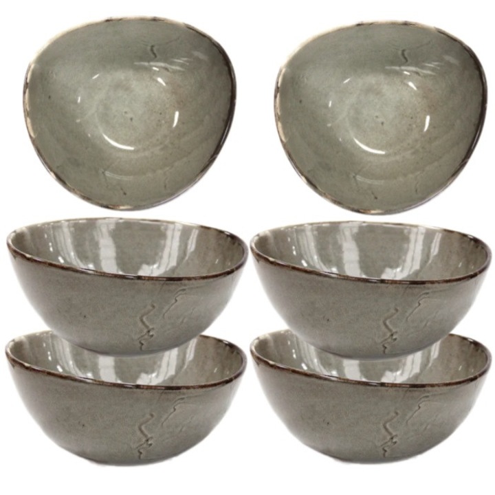 Set 6 boluri portelan ANTIQUE GREY 18cm 700ml