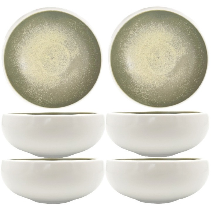 Set 6 boluri portelan Culinaro Ivy White 21cm
