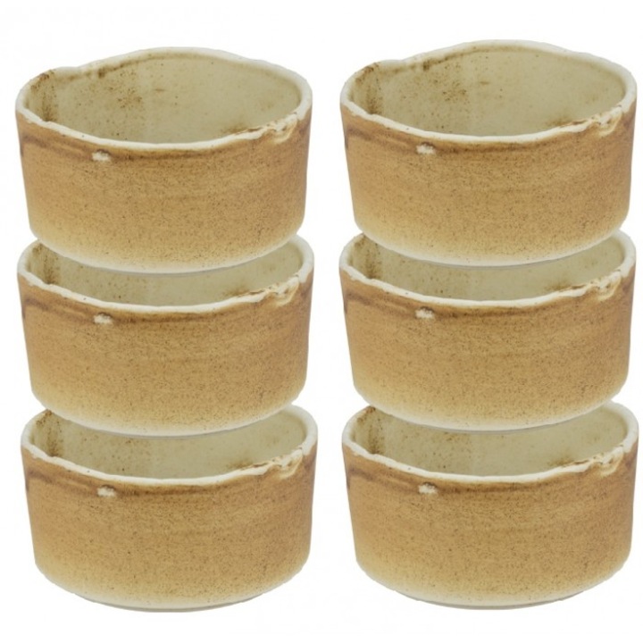 Set 6 boluri portelan pentru sos CULINARO FUJI, D11xh5, 5cm, 350ml, bej