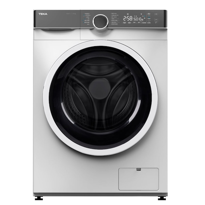 Masina de spalat rufe Teka WMK 70940 WH, 9 kg, 1400 rpm, 14 programe de spalare, motor Inverter, 60 cm, Clasa A, alb