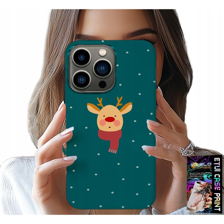 Carcasa telefon Apple, World Case, design ren pe fundal verde, silicon, compatibil iPhone 15 Pro