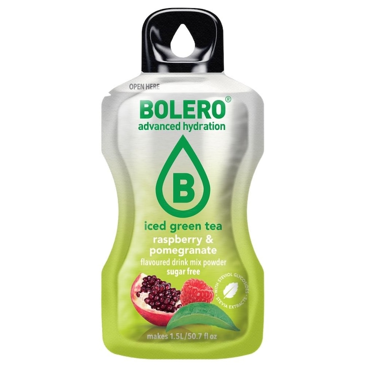 Bolero Classic Instant Drink Jeges zöld tea Málna és gránátalma ízű - 8 g