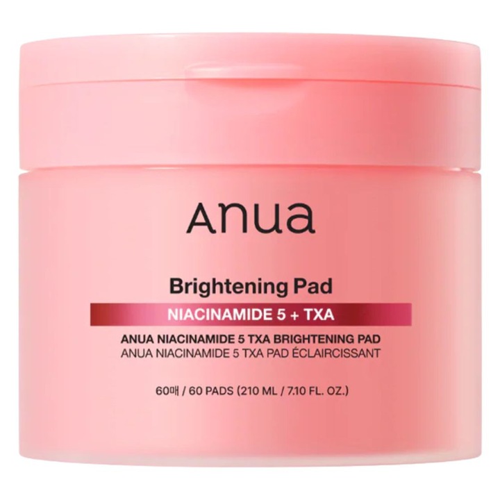 Anua Niacinamide 5 + TXA тонизиращи тампони за блясък, 60 бр., озаряване, нежен пилинг