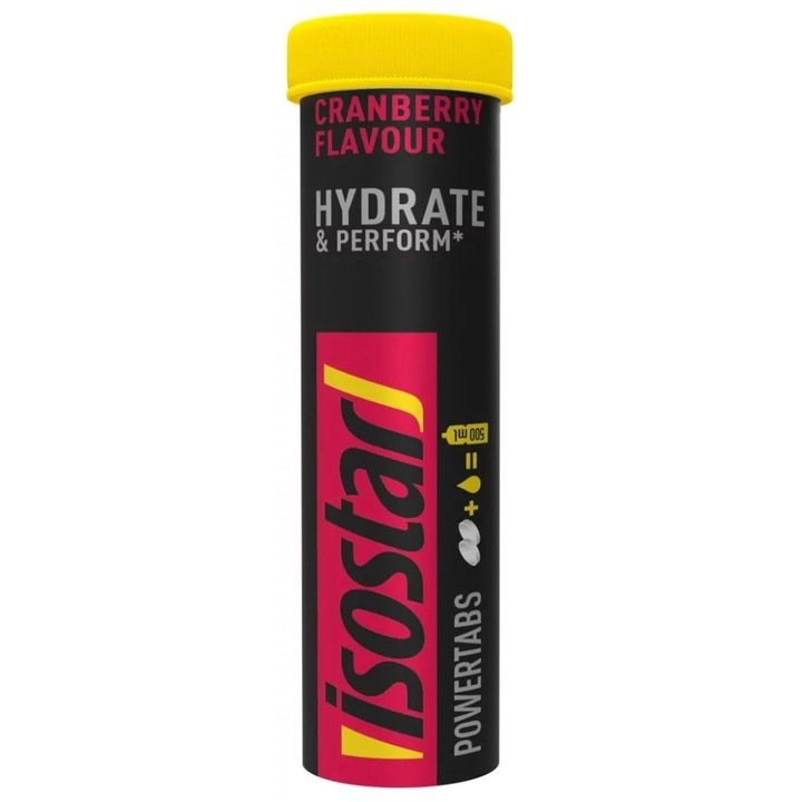 Хранителна добавка Isostar Powertabs, изотонична, червена боровинка - 10 ефервесцентни таблетки