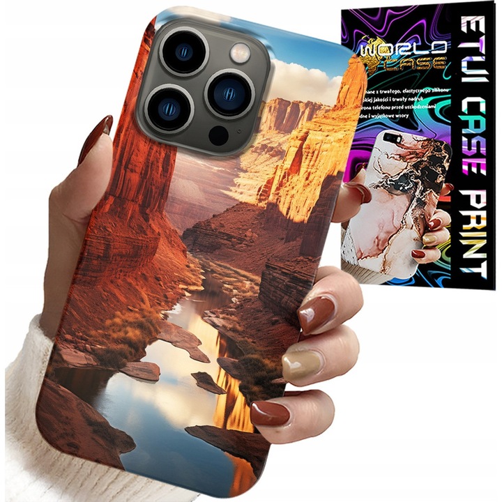 Telefontok, World Case, iPhone 14 Pro, szilikon, Grand Canyon Desert mintával