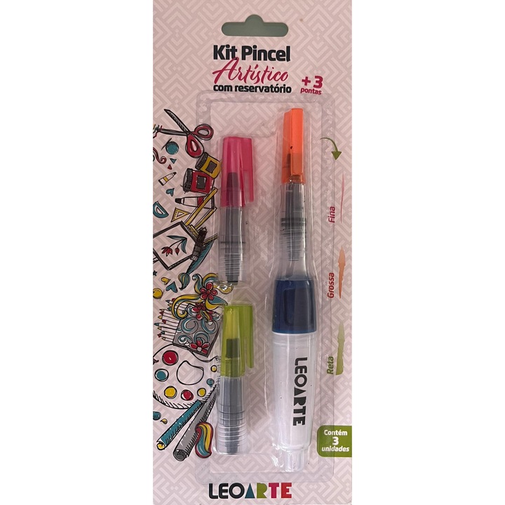 Kit pensule pentru micii artisti cu rezervor – 3 dimensiuni: fina, groasa si lata