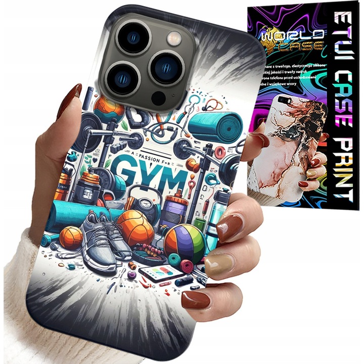 Carcasă pentru telefon, World Case, pentru iPhone 15 Pro, silicon, imprimeu colorat