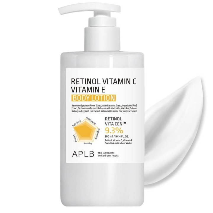 APLB testápoló, 300 ml, retinollal, C- és E-vitaminnal, fiatalító, normál textúrájú
