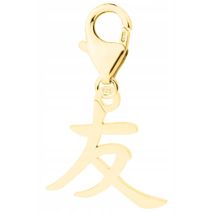 Talisman Din Argint, Larezo, 100% Argint 925 placat cu aur, Idee de Cadou Perfecta, Cu Cutie Decorativa, Sistem de Inchidere cu Zavoare, 0.3 g, 1.6 cm, Auriu