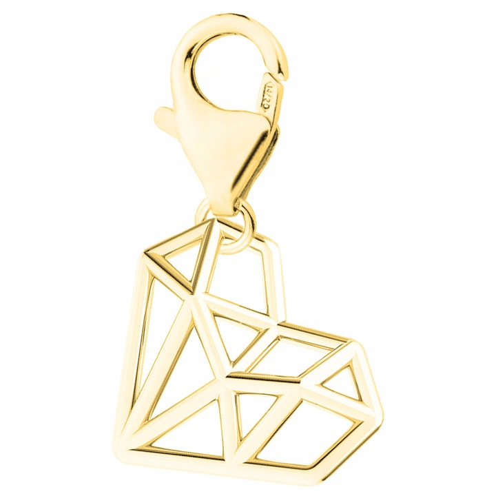 Ezüst Talizmán, Larezo, 100% 925-ös aranyozott ezüst, Tökéletes Ajándék Ötlet, Díszdobozzal, Reteszes Zárrendszer, 0.3 g, 1.4 cm, Arany