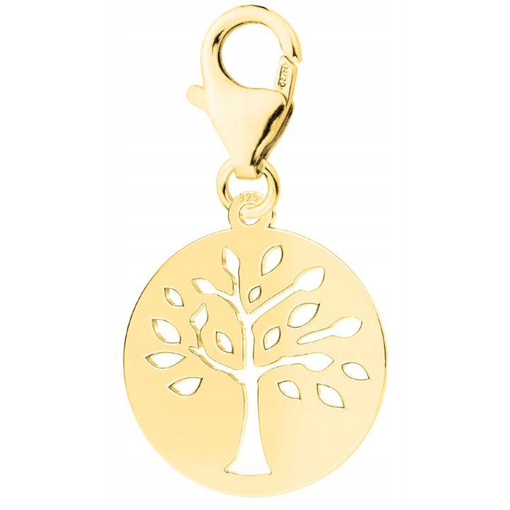Talisman Din Argint, Larezo, 100% Argint 925 placat cu aur, Idee de Cadou Perfecta, Cu Cutie Decorativa, Fara inchidere, 0.3 g, 1.8 cm, Auriu