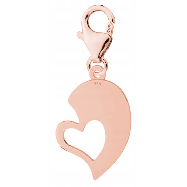 Talisman Din Argint, Larezo, Argint 925 placat cu aur roz, Idee de Cadou Perfecta, Cu Cutie Decorativa, Fara inchidere, 0.3 g, 1.8 cm, Roz