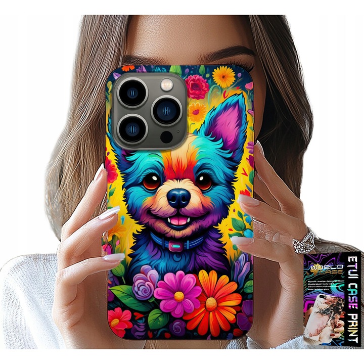 Tok iPhone 14 Pro Max-hoz, World Case, virágmintás, szilikon, 0,2 cm