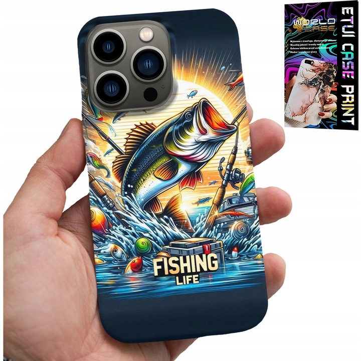 Husă pentru iPhone 15 Pro, World Case, model Pestera, silicon, imprimare colorată, 0, 2cm